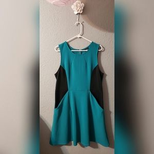 Teal and Black Dress